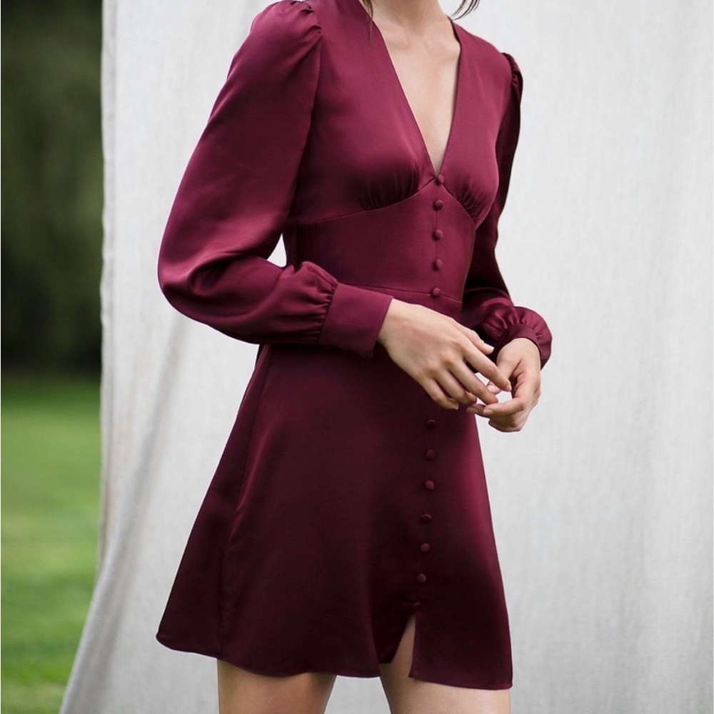 TVF for DVF cinnamon wine satin mini dress size 0